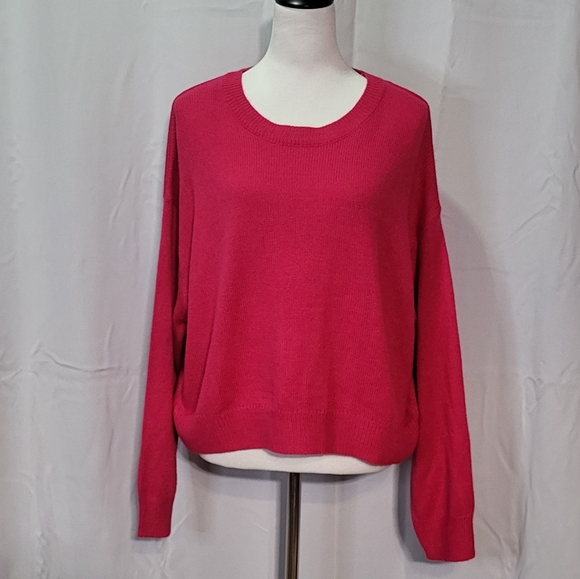 H&M Divided Women's Hot Pink Pullover Knit Sweater Size XL - Picture 2 of 10